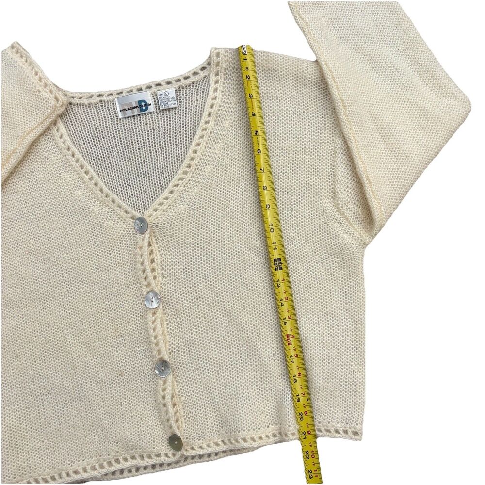 Vintage Paul Harris Design Button Up Knit Cardigan Sweater Women's Size M Mohair - Picture 7 of 11